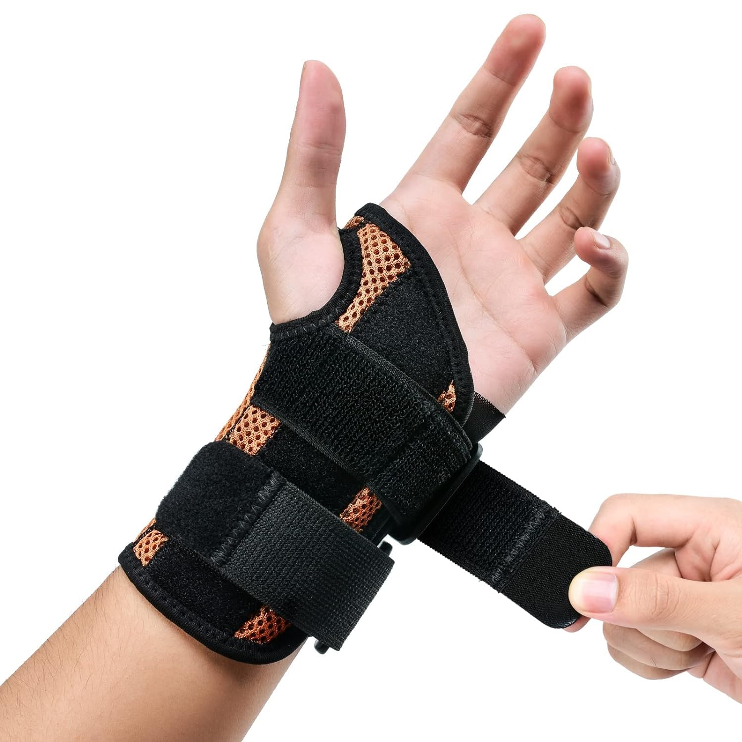 ABYON Wrist Brace Copper Carpal Tunnel Wrist Brace, Wrist Support for Arthritis,Tendonitis,Sprain,Repetitive Strain, Night Sleep Hand Wrist Splint for Men and Women Fits Right/Left Hand