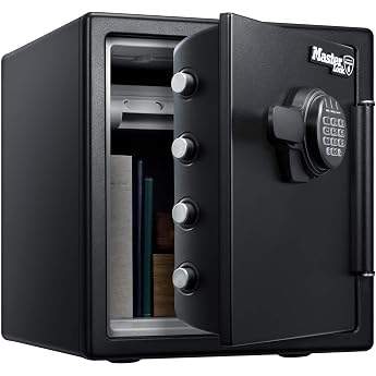 Online ExclusiveMaster Lock   Safe Home Use UL Standard 1 Hour Fireproof Water Resistant 33.6L A4 Tenkey Tray Black LFW123FTC