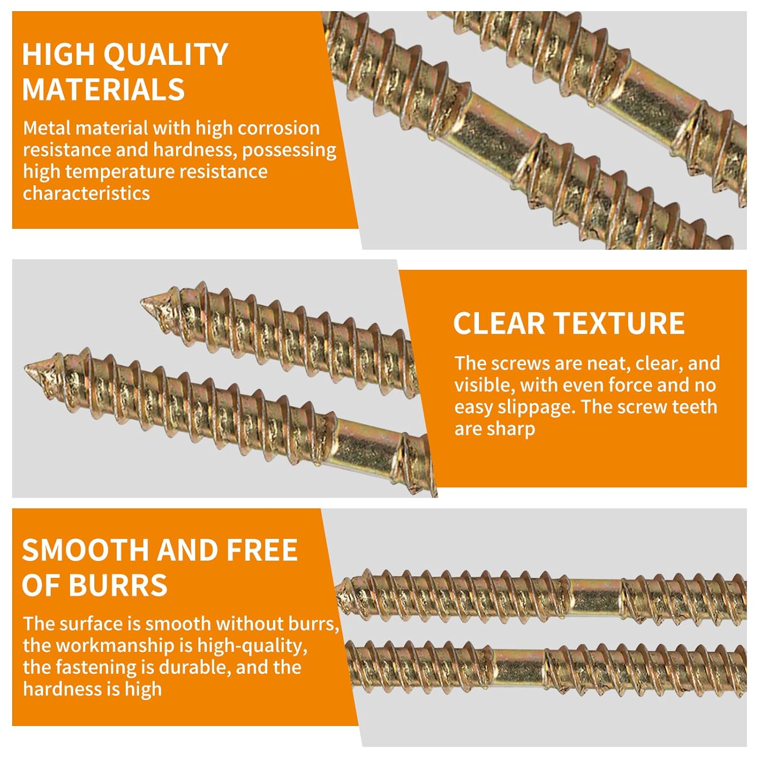 16 PCS Double Ended Screws, 60mm Tapping Thread Double Threaded Screws Wood to Wood Dowel Screws Hanger Bolts for Furniture Fixing Dowel Woodworking Connector