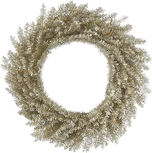Vickerman B153724 Tinsel Wreath with 260 Tips, 24", Champagne