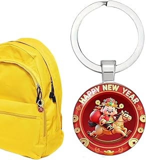 [Tyxux] 女性用 馬 キーホルダー | 2D ペイントガラス 製 キーリング 財布 チャーム,2D 財神様 リュック バッグ キーホルダー | バッグ、車、オフィス、旅行、祭り、休日、祝賀、家族、労働者、パーティー 用 ギフト プレゼント お土産