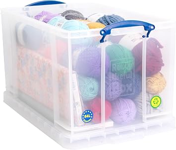 Really Useful Box Plastic Storage 84 Litre Clear (Pack Of 2)