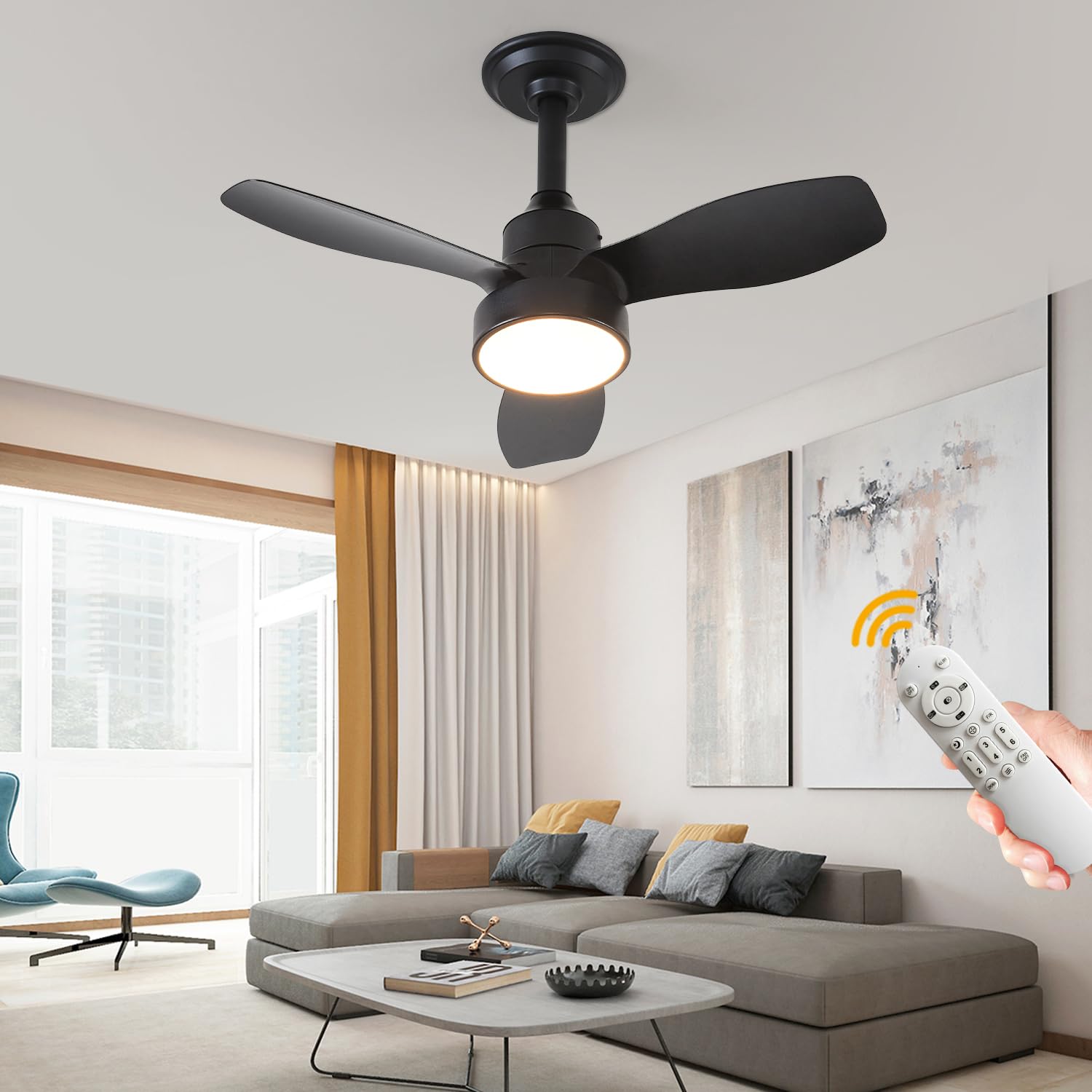 213 cm plafondventilator zonder licht, 6-snelheden