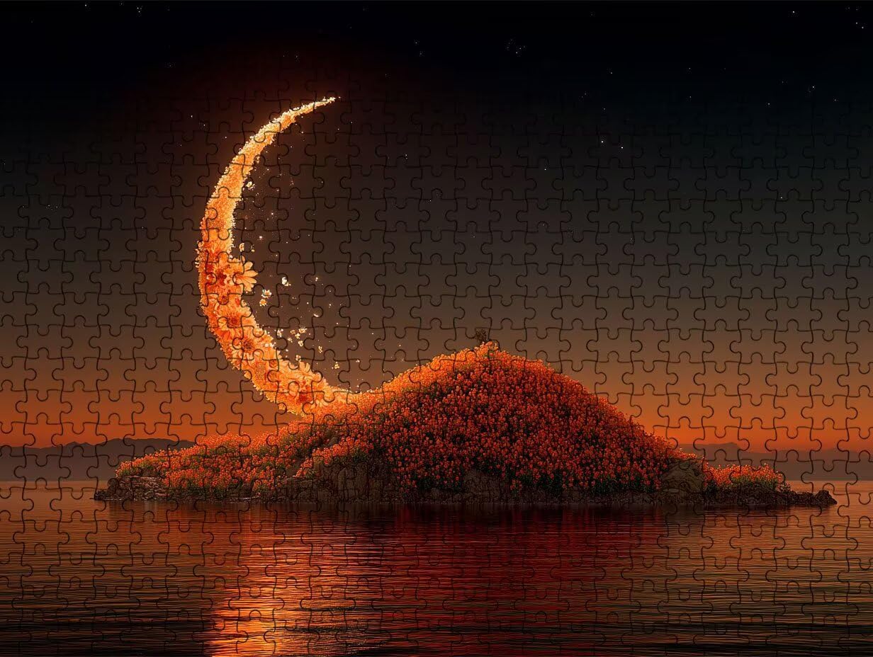 R2KH-963 puzzle dla dorosłych, kwiaty księżyca, wyzwanie rodzinne, do zabawy, rękodzieło, puzzle, gry zręcznościowe, dla dorosłych, wyzwania, prezent dla przyjaciół
