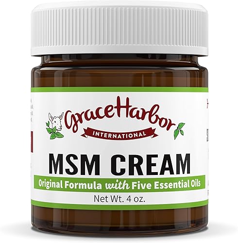Grace Harbor MSM Cream Original Masaje diario para piel, músculos y articulaciones con leche de cabra, aceites esenciales y MSM Terapia de