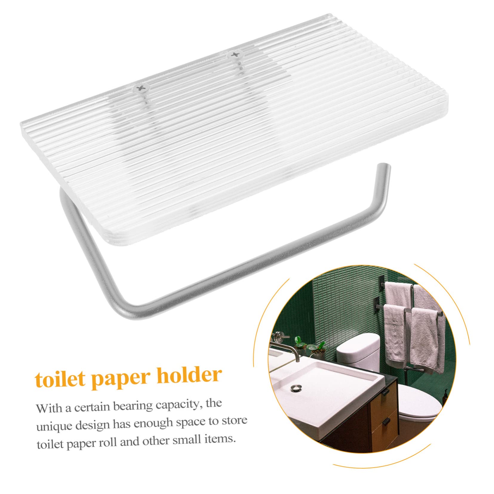 CMBSSTFC Porta Carta igienica in Rotolo Porta fazzoletti Nero Porta Carta igienica Nero Vassoio da Portata Nero Porta fazzoletti per Il Viso Organizer per Articoli da toeletta Scaffale Trasparente