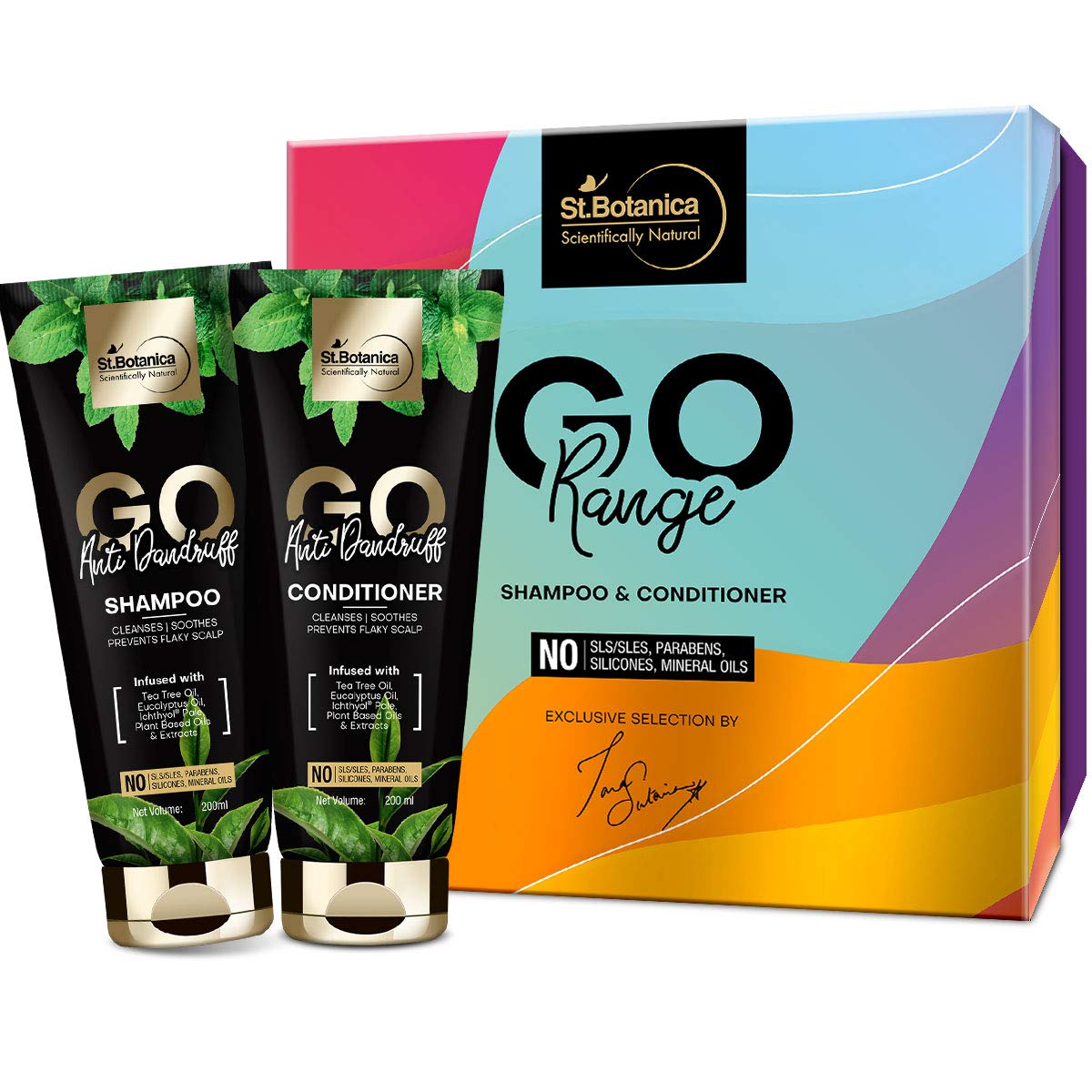 StBotanica Go Anti Dandruff Shampoo + Conditioner, 200ml Each, No SLS/Sulphate, Paraben, Silicones, Colors
