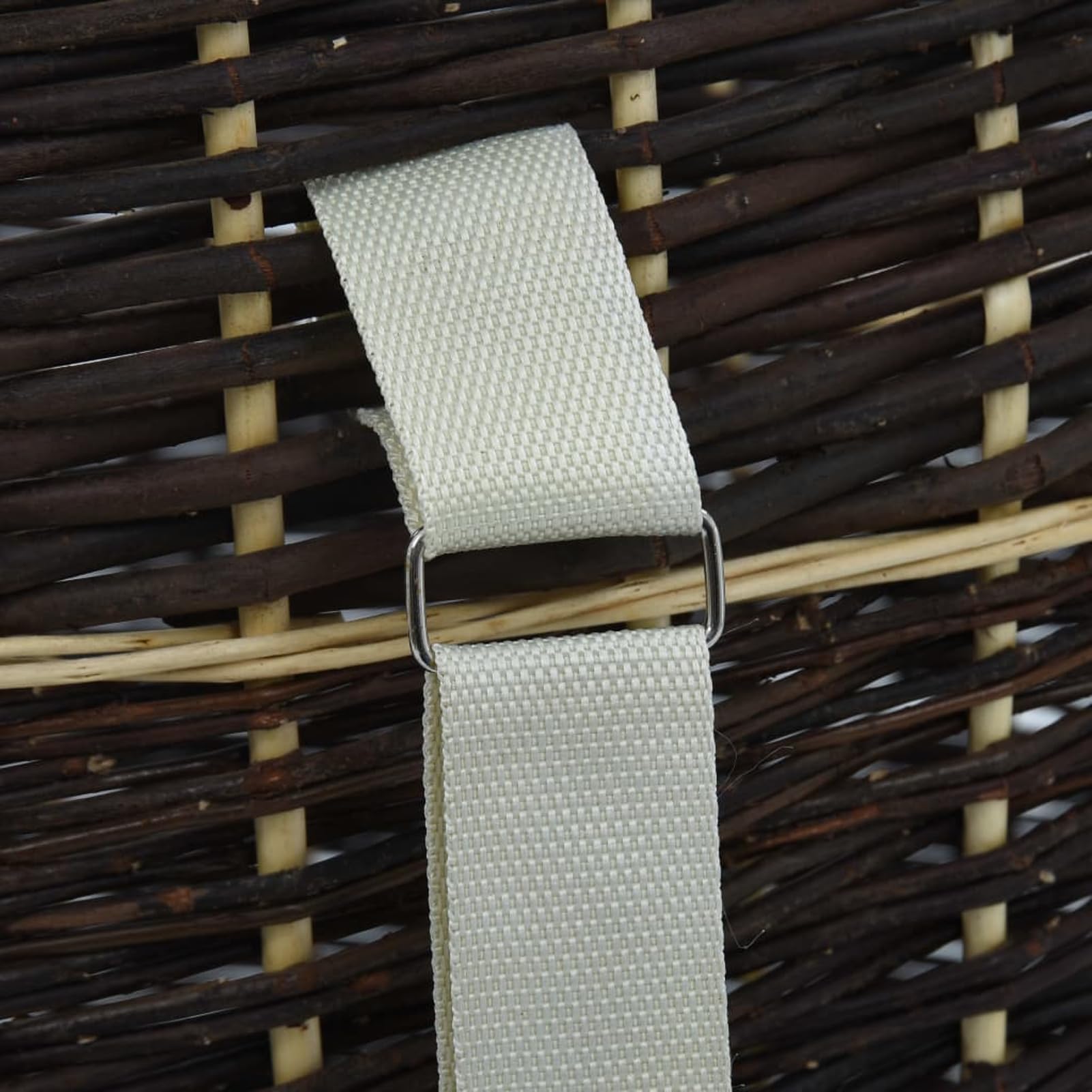 Cesto in legno con tracolla, zaino per legna da ardere con manici e cinghie, 57 x 51 x 69 cm, ideale per conservare e trasportare legna da ardere