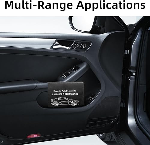 Miniatura 5 de Ziciner Soporte para Registro de Coche y Seguro, Juego de 2 Organizadores Esenciales para Tarjetas y Documentos de Auto con Cierre de Velcro,