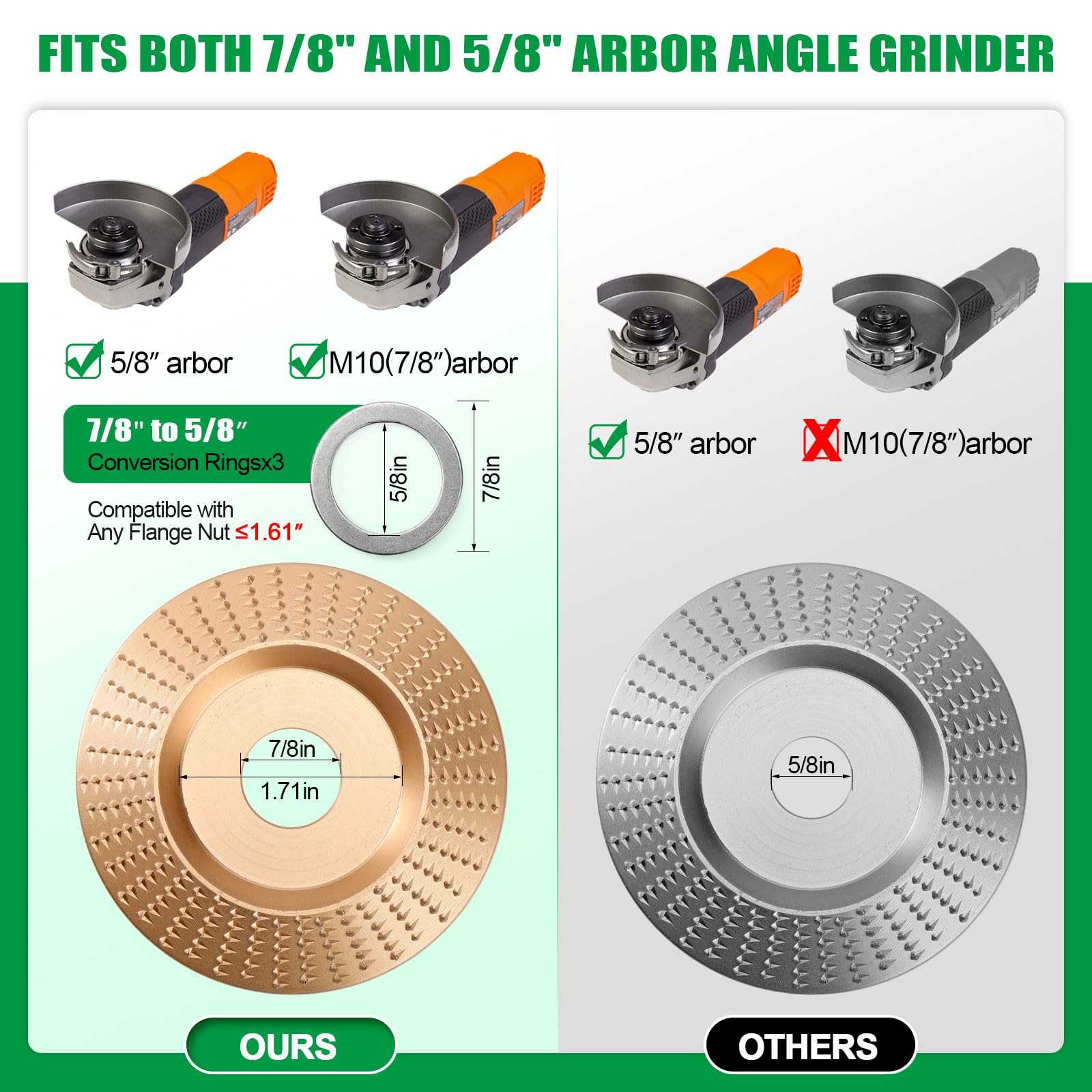 Wood Carving Disc Set - 14pcs for Angle Grinder -5
