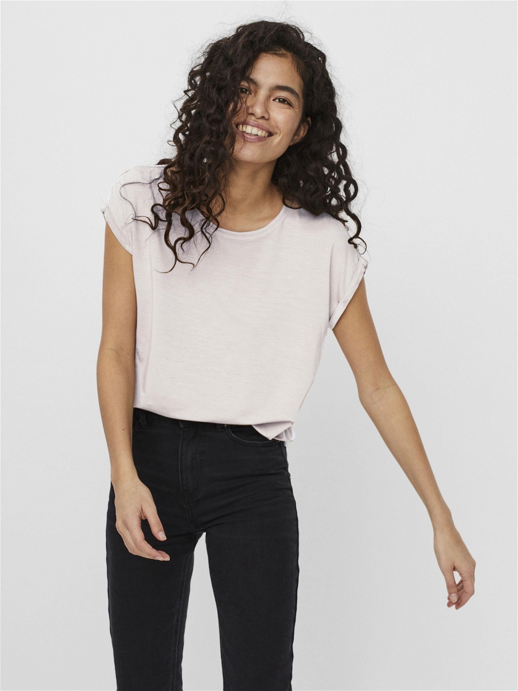 VERO MODA Vmava Plain SS Top Gajrs Noos T-Shirt Femme