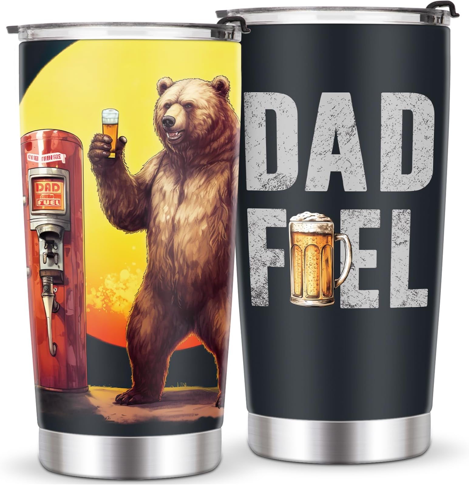 KOOLDRINK Dad Fuel Travel Mug with Lid-Gifts for Dad from Son Daughter Kids-Birthday Gifts for Dad Bonus Dad Men-Fathers Day Gift-Stainless Steel Tumbler 20oz