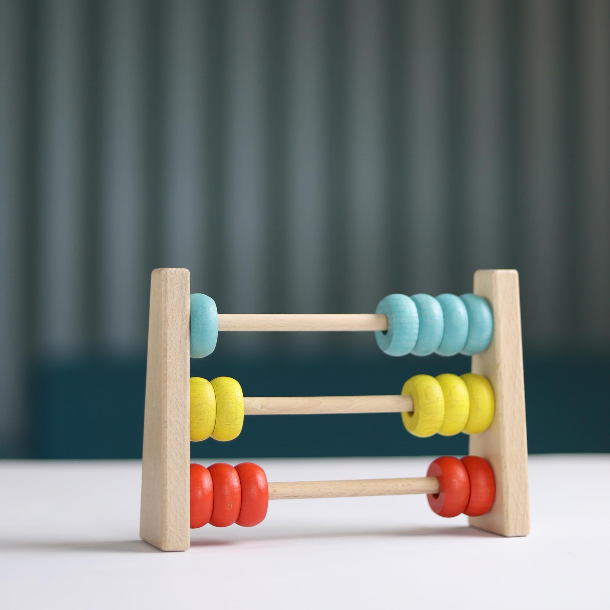 Abakus para Niños 3 x 5, Ábaco de Madera para Desarrollar Habilidades Matemáticas y Sistema Decimal, 2-4 Años