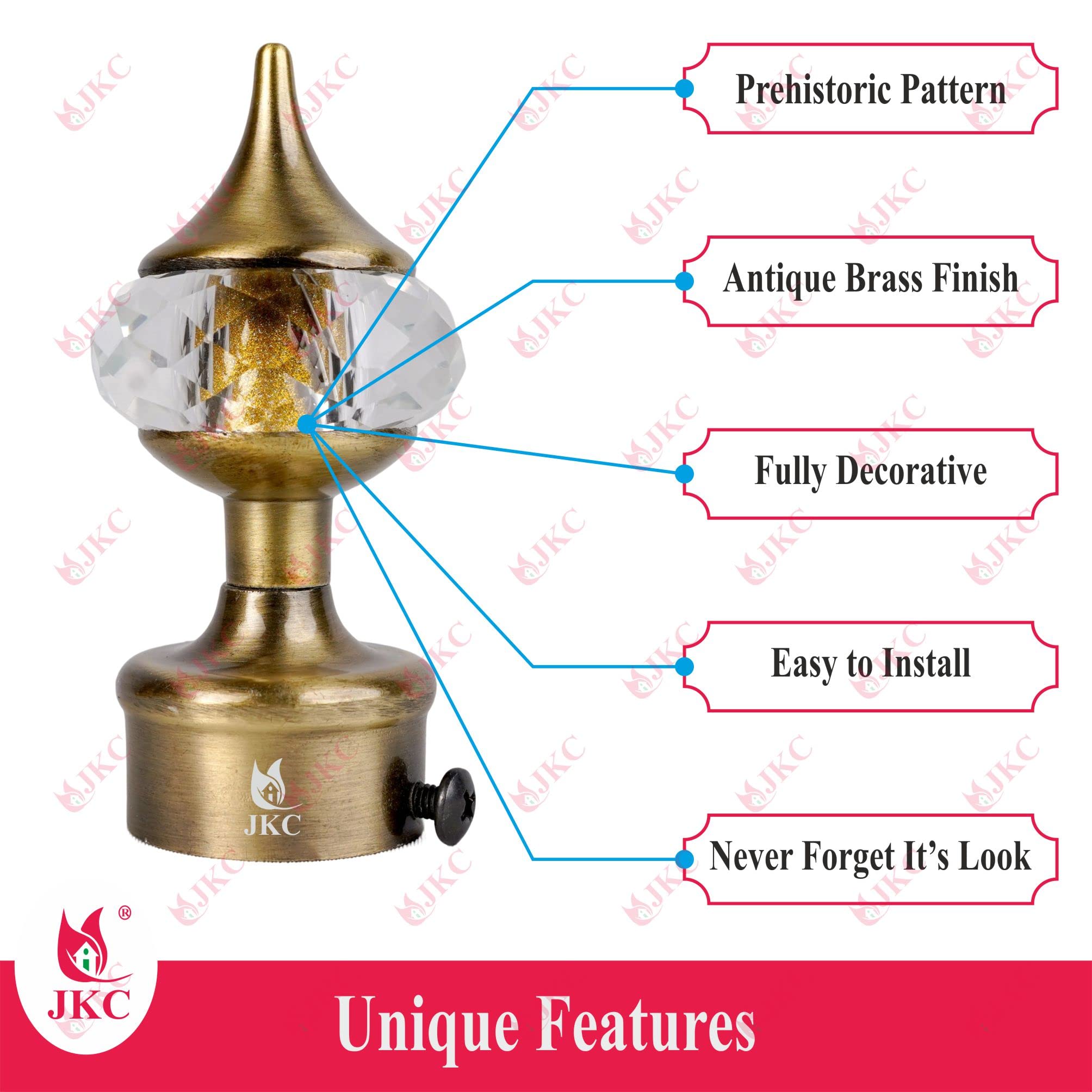 JKC Crystal Curtain Brackets Antique for Window/Door at Home/Hotel/Restaurant (2 Pcs, Bracket Only) 3