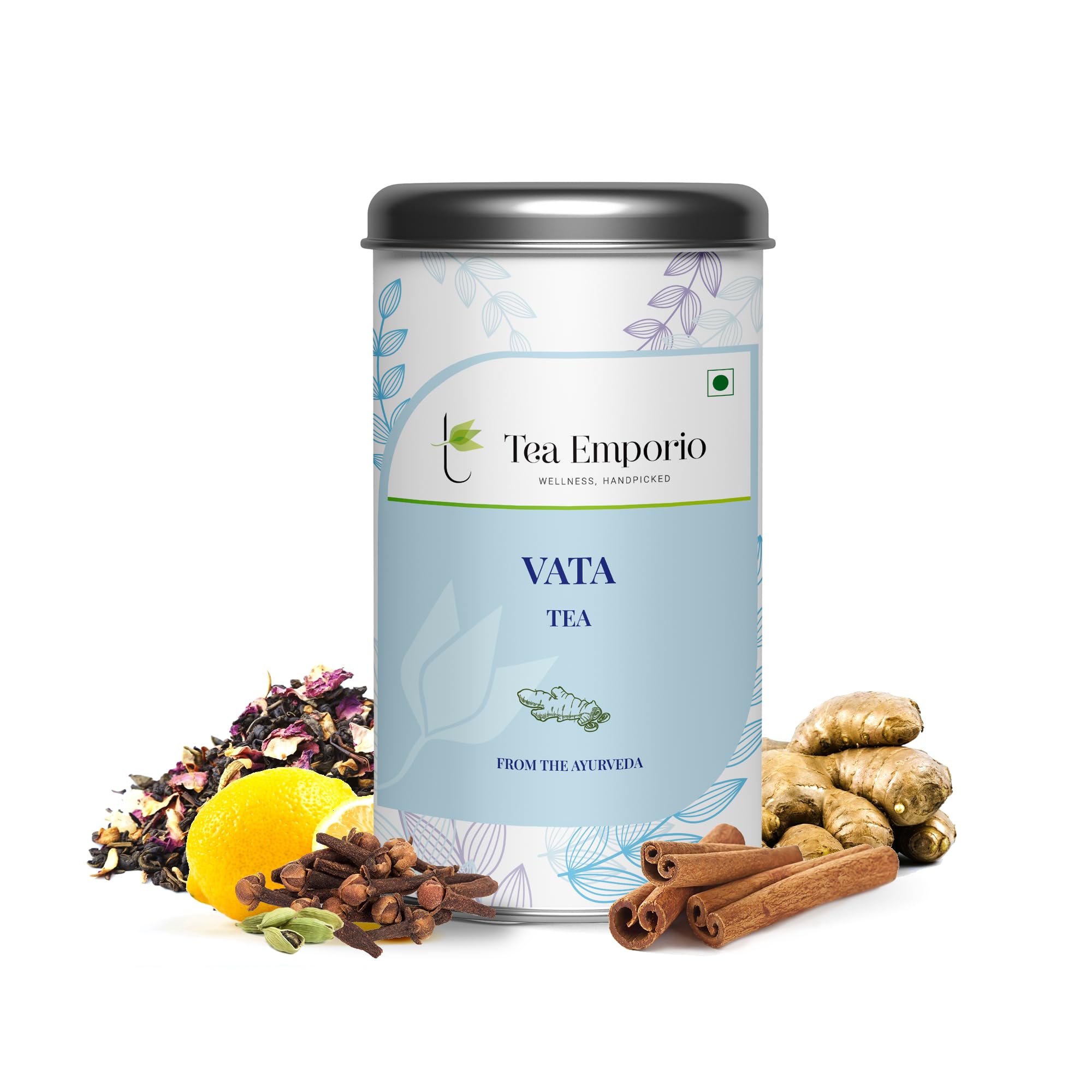Surajmukhi Tea VATA TEA 50g Tin Caddy | Black Tea Loose Leaf | Black Tea Infused with Ayurvedic Herbs for Vata Dosha | Blend for Mental Clarity and Focus