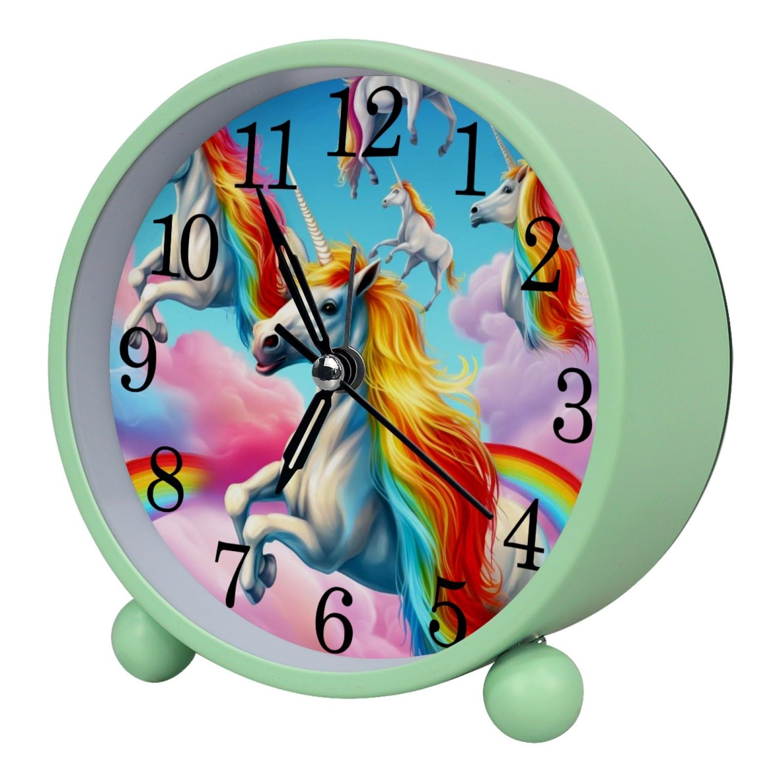 etoenbrc Battery Operated Clock Slient Plastic Table Clock Battery Operated Bedside Alarm Clock with Light for Bedroom Living Room(Color203)