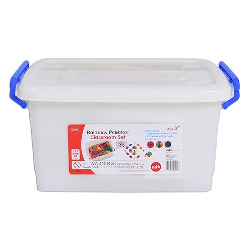 Miniatura 2 de Juego de aula - Clasificación y apilamiento de piedras - Mega Set incluye 252 guijarros + tarjetas de actividades + Spinners