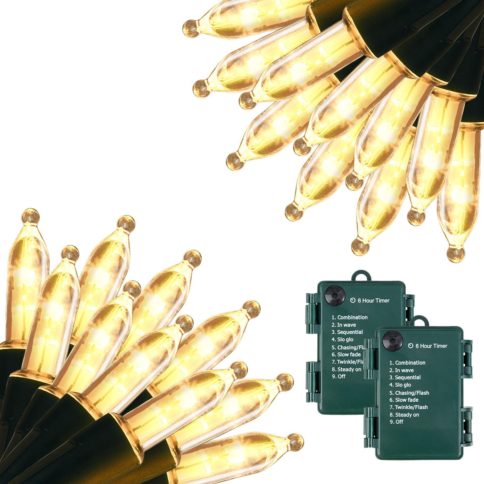 Amazon.com: VIHOSE 2 Pcs Battery Operated Christmas String Light ...