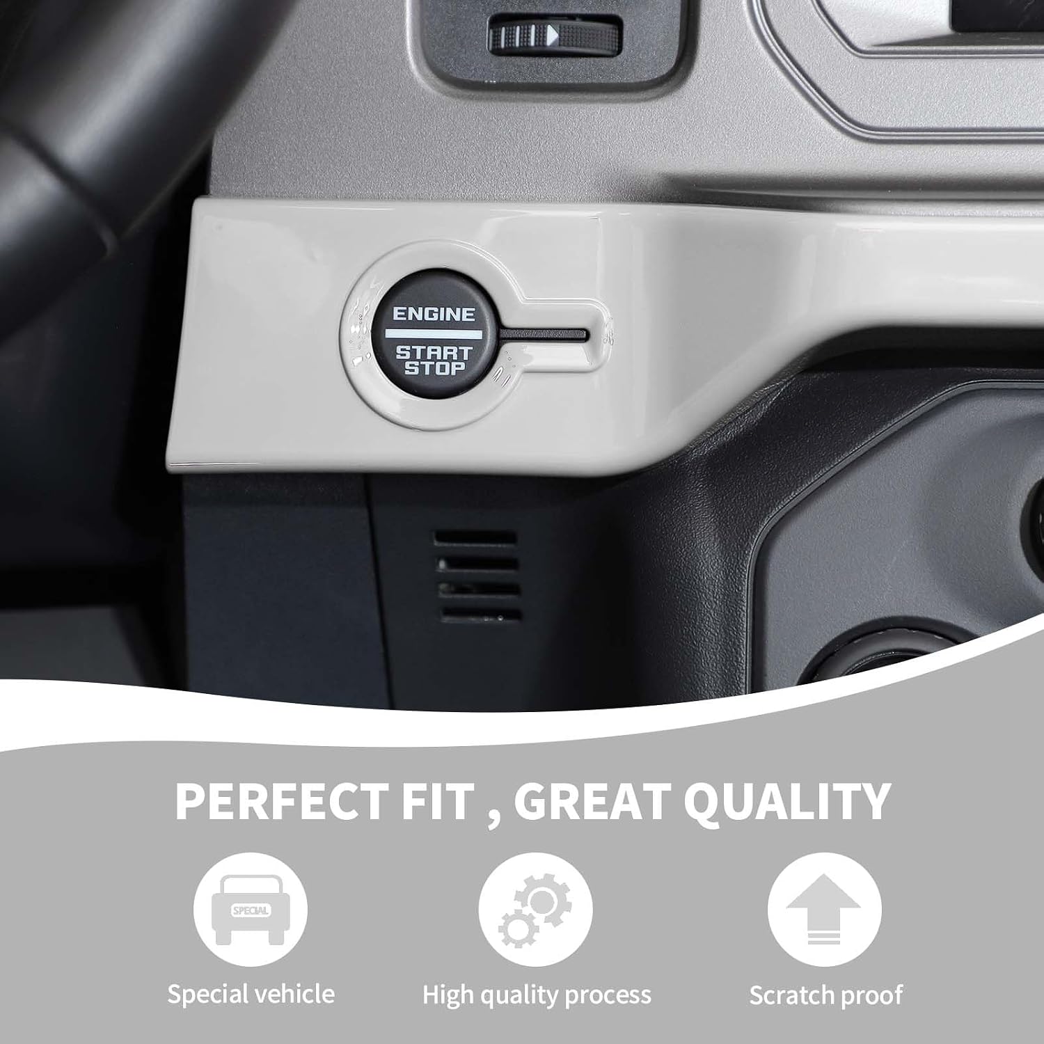 RAZPOY for Bronco Dash Panel Cover, Center Console Dashboard Trim Compatible with 2021-2026 Ford Bronco White Interior Accessories (Not for Bronco Sport)