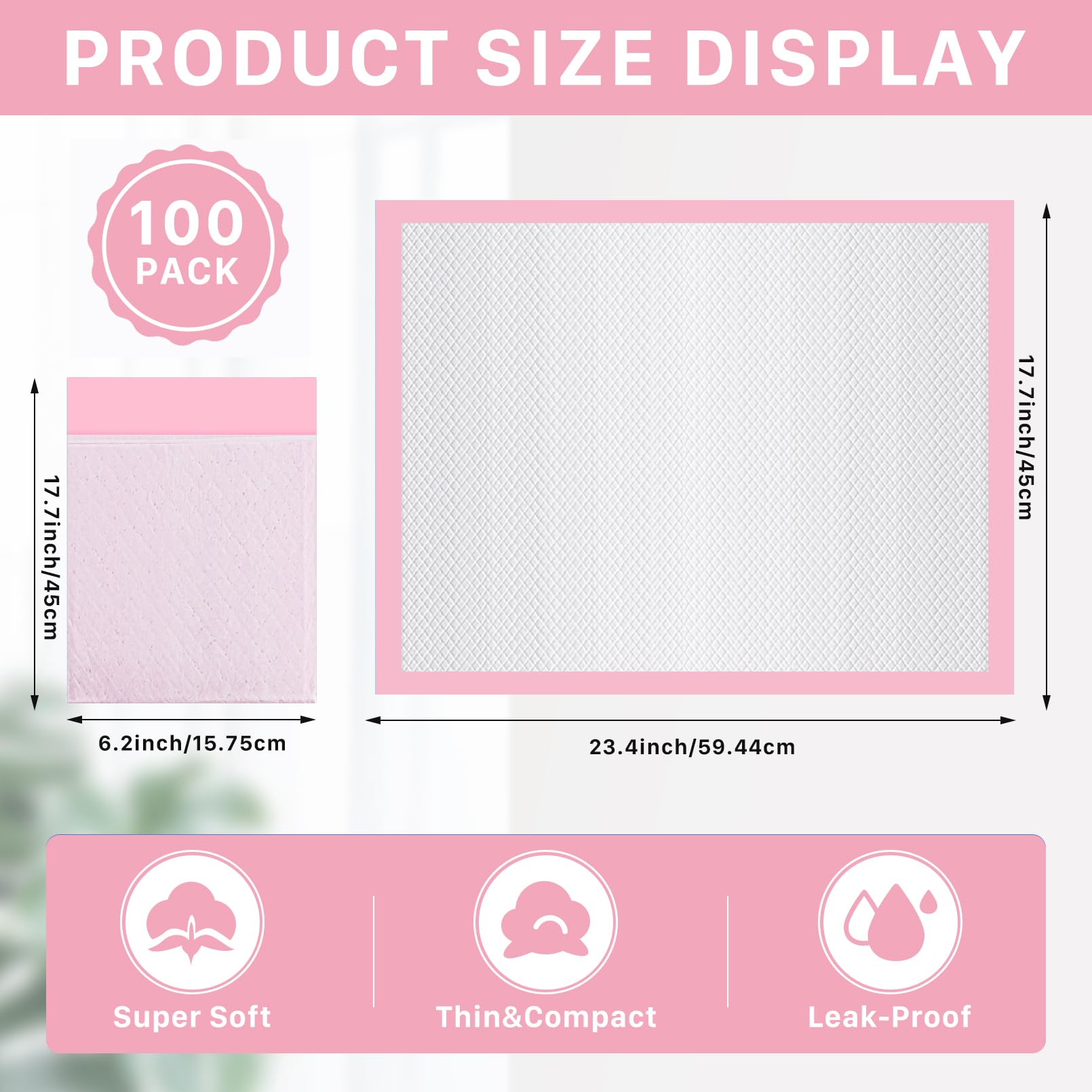 CACASO 100 Pack Disposable Changing Pads,13X18 inch Baby Disposable Underpads,High Absorbent Diaper Changing Pads,Waterproof Disposable Pads,Leak Proof Breathable Underpads for Adult Baby Pets