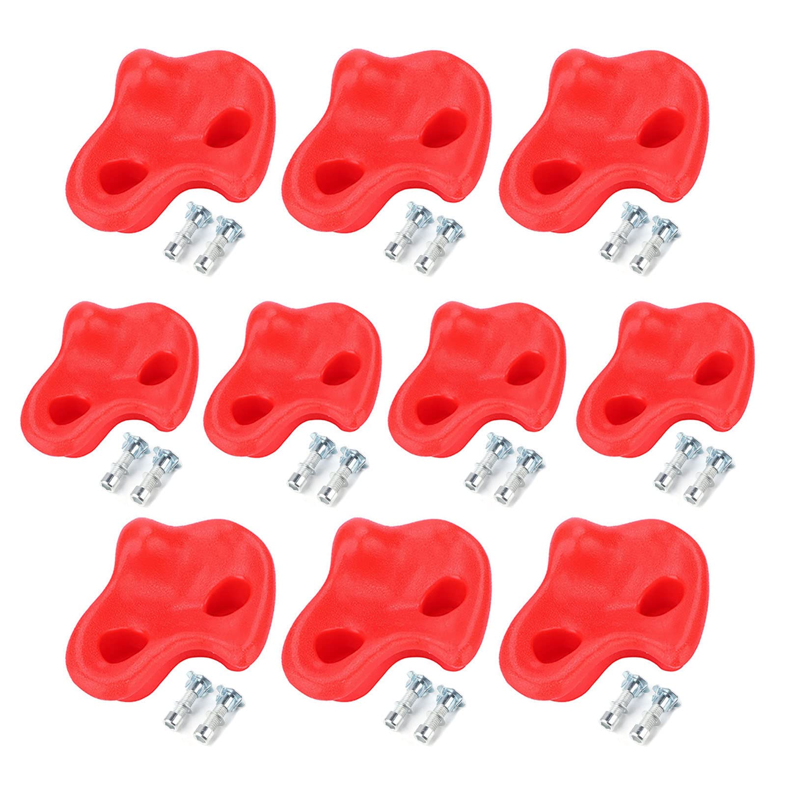 Lote de 10 piezas para escalada de piedra de plástico con textura para pared de escalada (rojo)