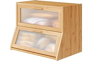 Large Bamboo Bread Box with Acrylic Door