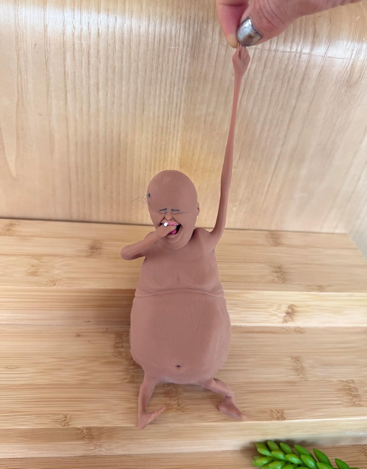 Rene Doll - Funny Toy for Kids & Adults - Squishy Stress Relief Fidget Toy - Collectible Shelf Sitter - for Birthdays & White Elephant. (Brown Color, Soft Sand-Filled - Easily re-moldable)