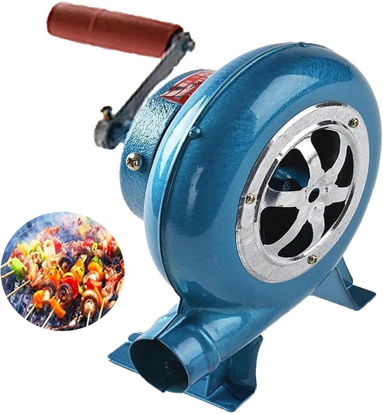 Manual Barbecue Fan Hand Crank Forge Blower - BBQ Blower with Iron Gears, Grill Fire Starter, Air Blower for Outdoor Cooking (250W)