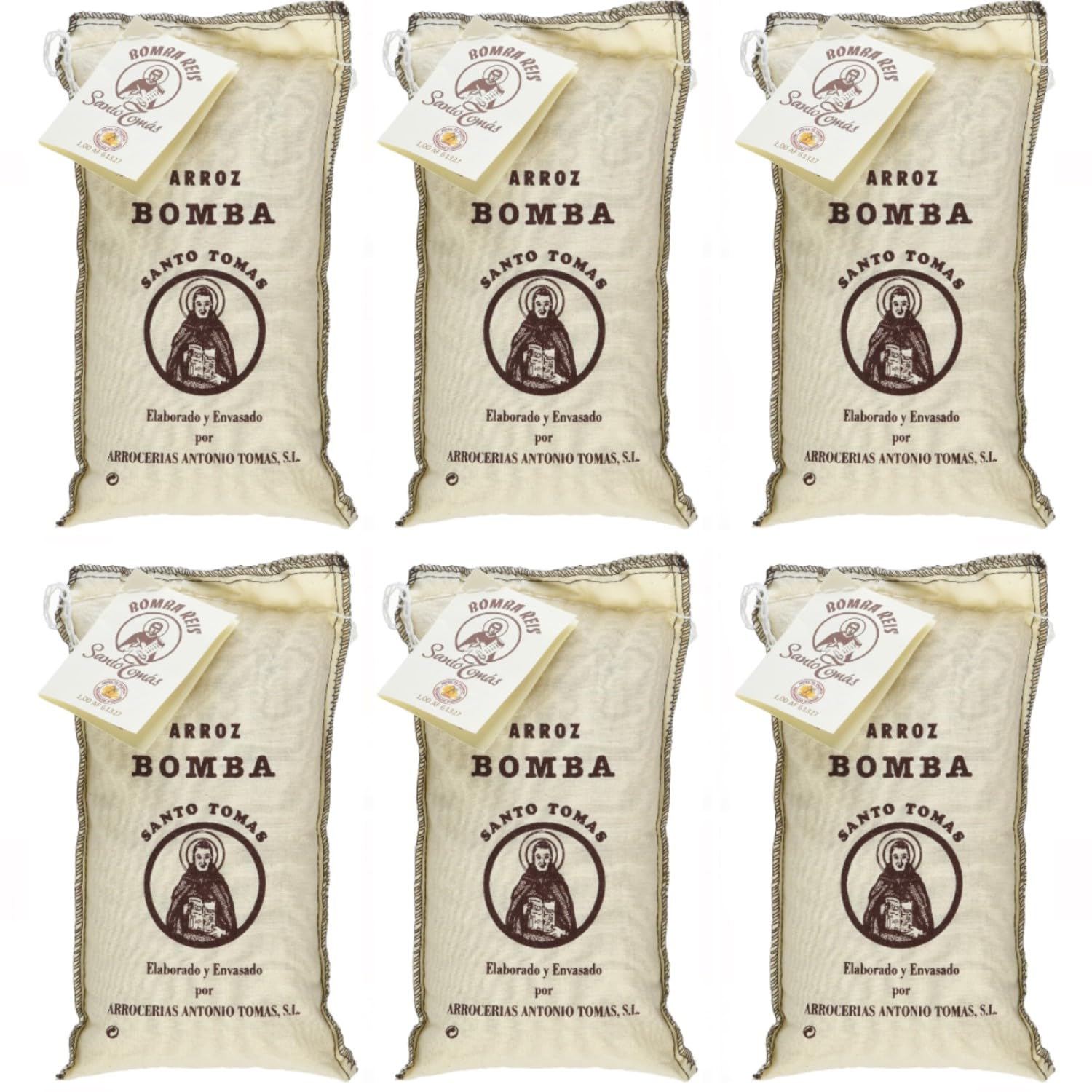 Arrocerías Antonio Tomas Arroz Bomba Santo DO Paellareis Spanien inkl. FeinWert E-Book (6 x 1kg)