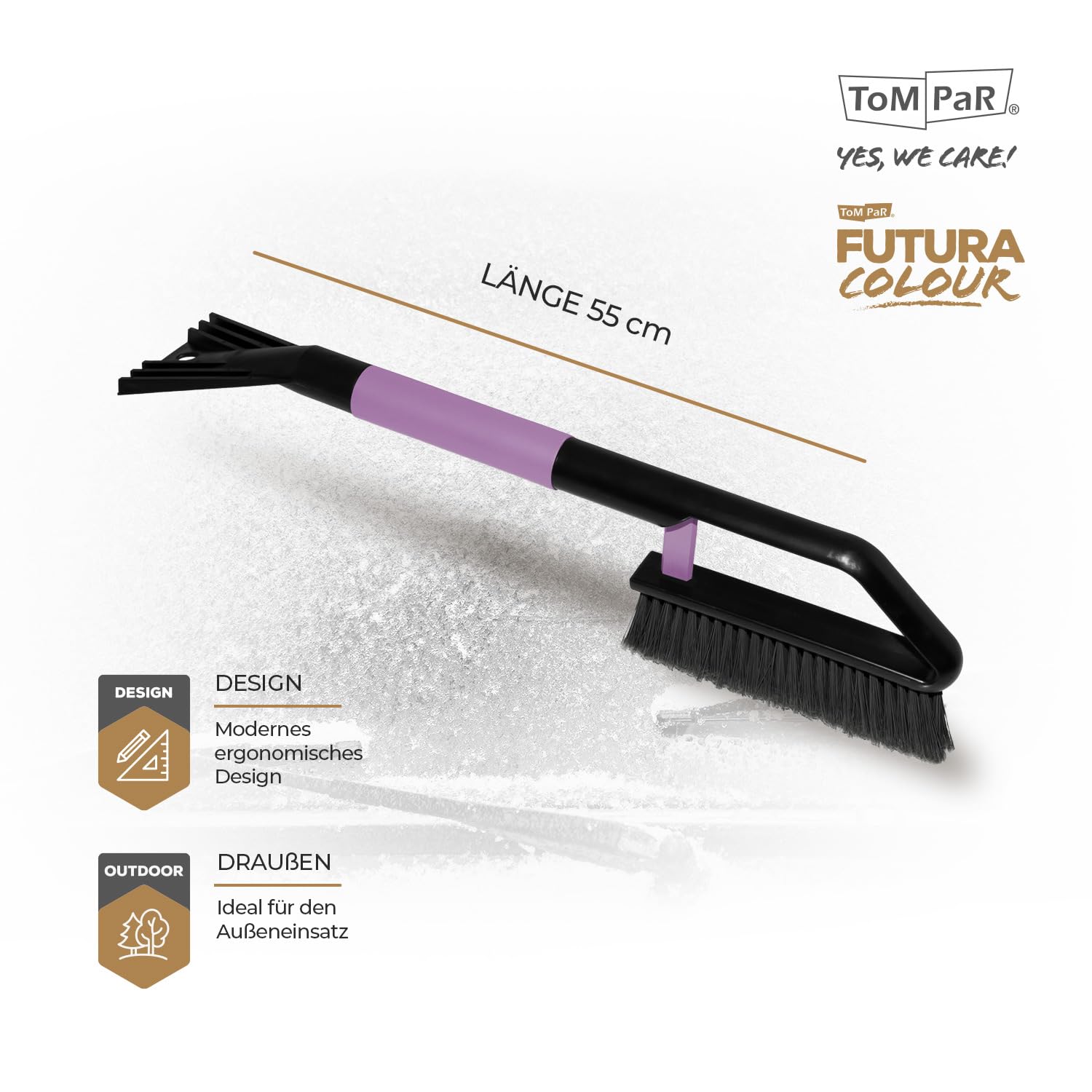 ToM PaR Car Ice Scraper With Broom | 2 In 1 Snow Brush - Ice