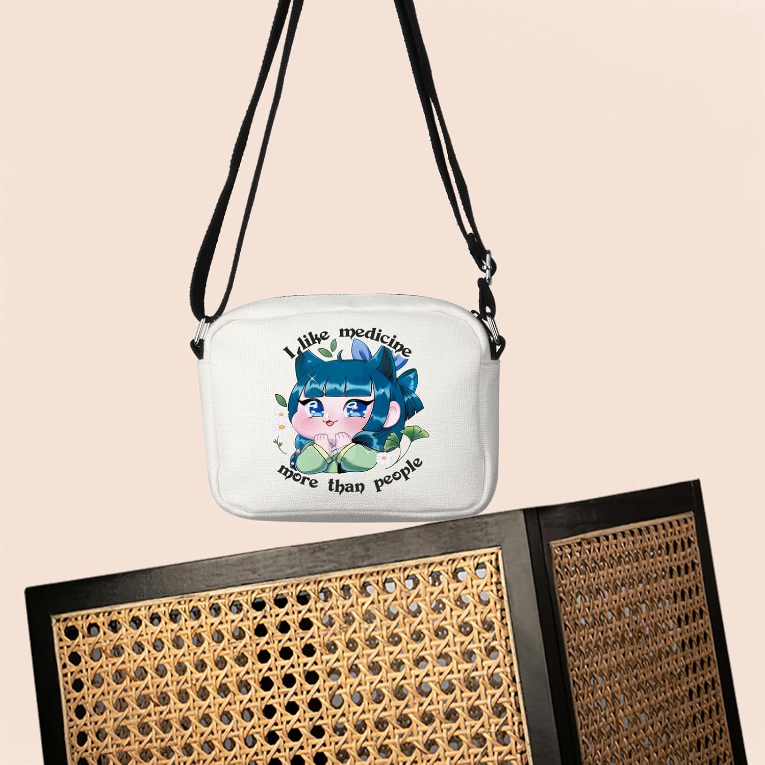 TSOTMO Cute Anime Gift I Like Medicine More Than People Crossbody Bag Apothecary Anime Diaries Gift for Sister image 5