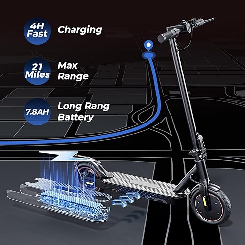 Miniatura 4 de Patinetas eléctricas para niños, motor de 5001000 W, velocidad máxima de 1825 mph, llantas de 8.59.3 pulgadas, autonomía de 2128 millas, de largo