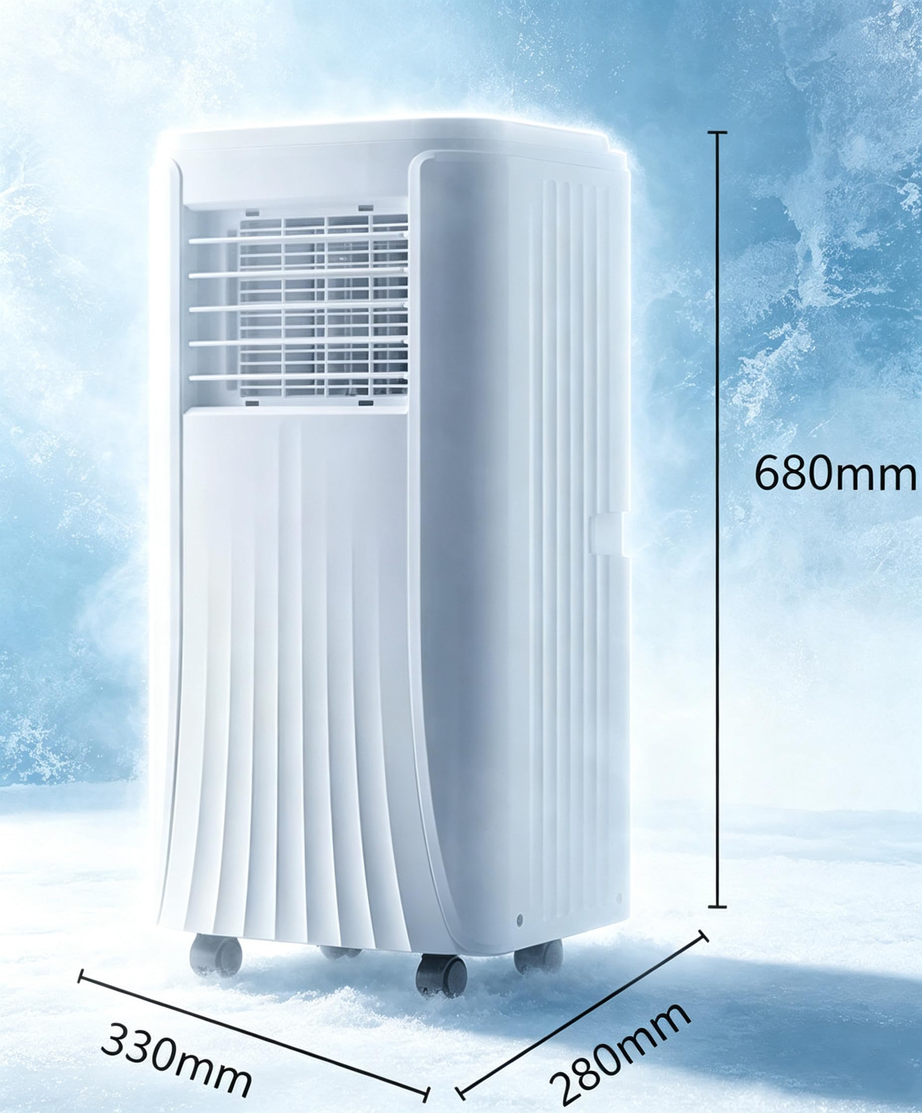 Condizionatore Portatile, Refrigeratore d'Aria Domestico 10000BTU | Condizionatore Portatile Con Ruote E Telecomando – Ideale per Soggiorno, Ufficio, Palestra E Garage; Raffreddamento Rapido