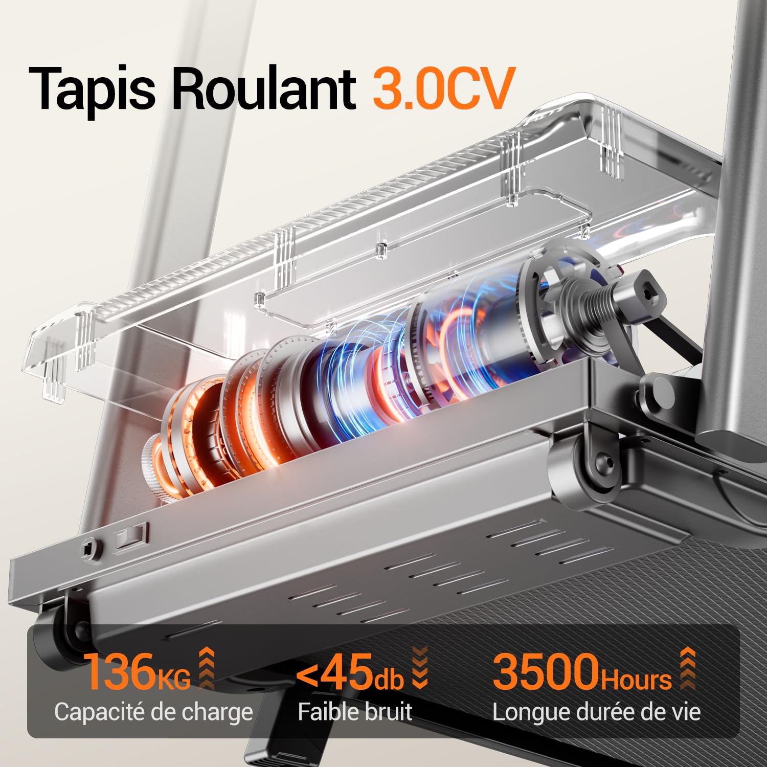 LONTEK Tapis de Course Pliable Inclinable 15%, 12KM/H Tapis de Marche Inclinable,Treadmill Home avec Moteur 3,0 CV et Affichage LED, Charge Max.136KG