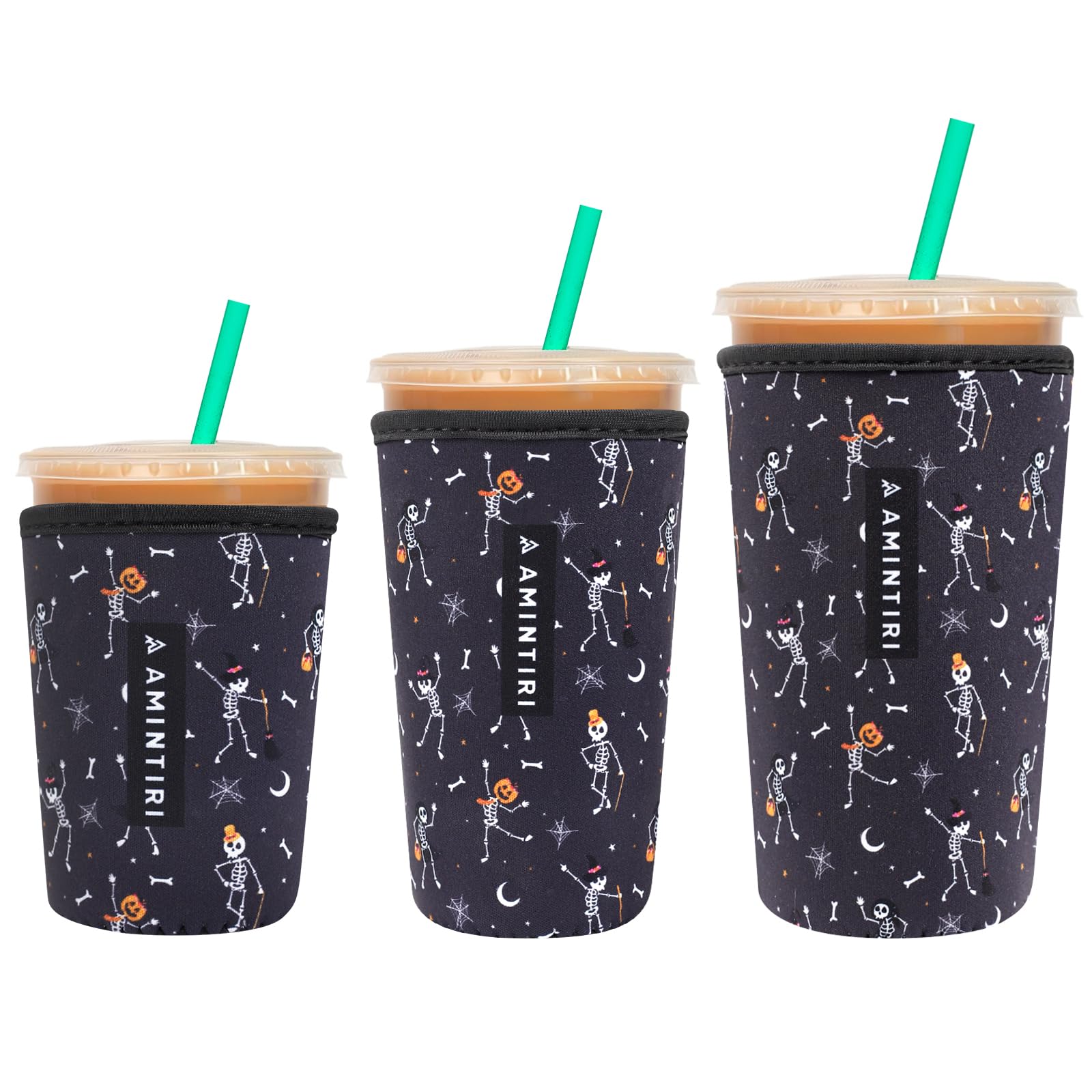 Amintiri Reusable Insulator Neoprene Sleeve for Iced Coffee &amp; Cold Soda