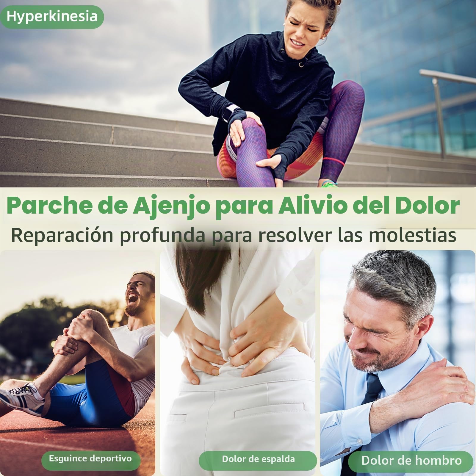 Holilo Parche para Aliviar el Dolor de Rodilla, 40 Parches Dolor Rodilla, Parches para Aliviar el Dolor de Ajenjo para Inflamación de Rodilla, Espalda, Hombros y Cuello