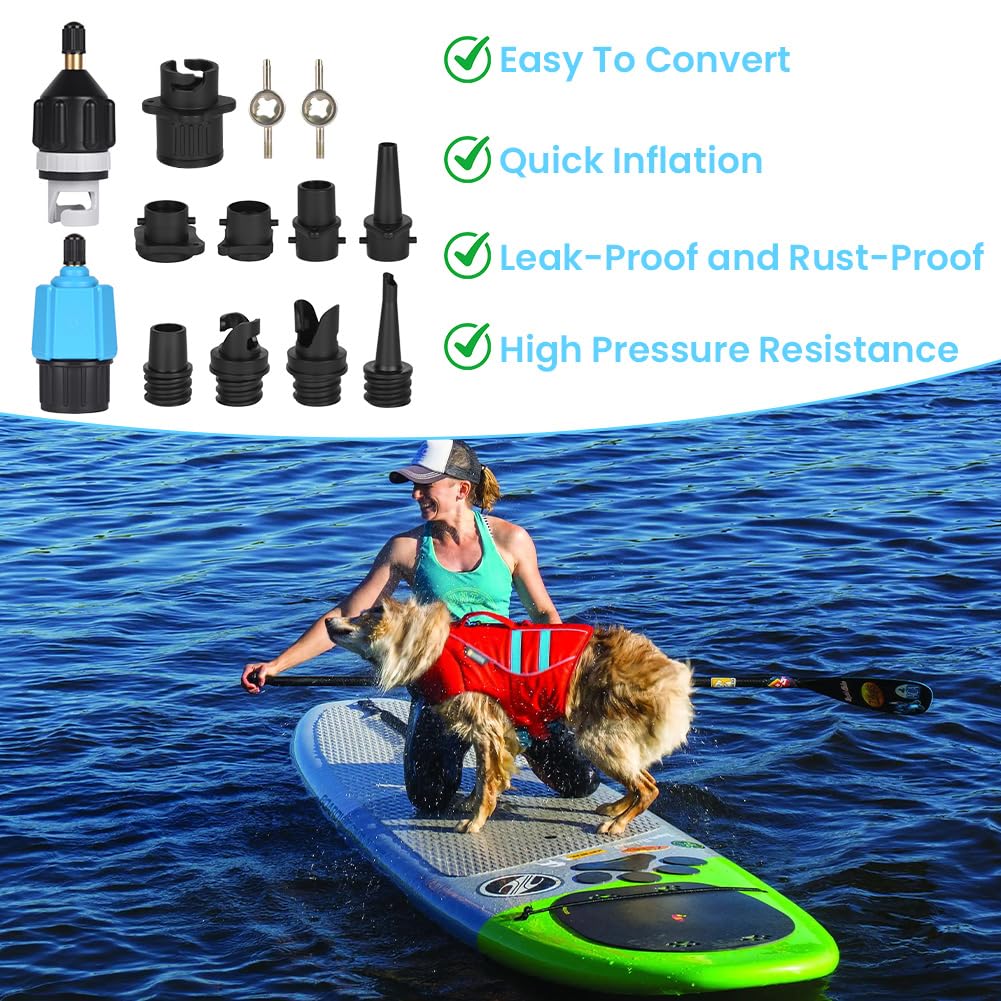 OFFCUP Adaptador de Válvula para Canoa, Bomba de Aire Sup Convertidor, Accesorios para Paddle Board Kayak Bote Inflable