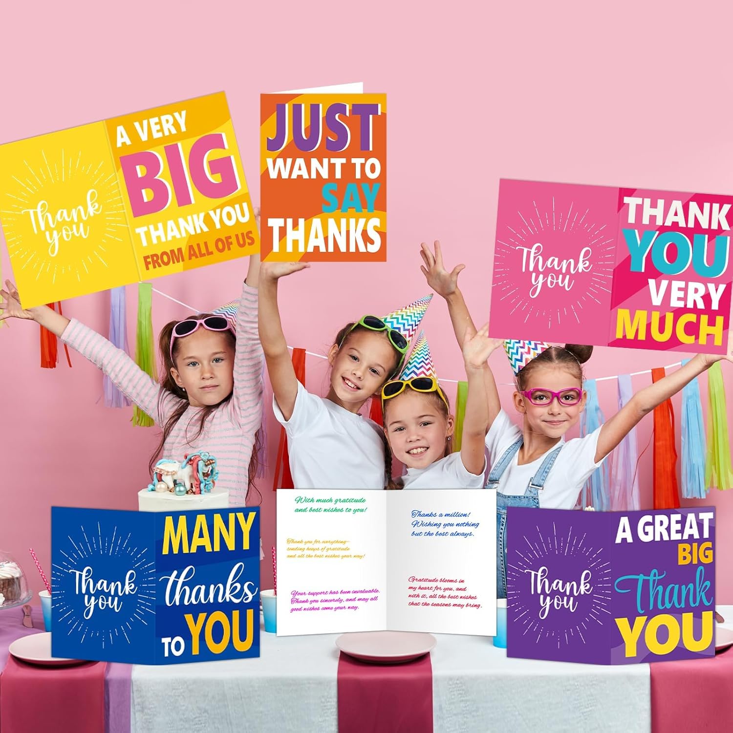 6PCS Large Thank You Cards Big 14 x 21 Inch Thank You Gifts Giant Gratitude Greeting Cards with Envelopes Appreciation Card Thanks for Wedding Birthday Graduation Thanksgiving Christmas Jumbo Gifts