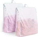 OTraki 24 x 32 sac à linge Mesh de pouce avec poignées 2 Sacs à fermeture à glissière pour lave-linge Large ouverture Sac à linge délicat Ne pas sécher, fusion 60-80°C
