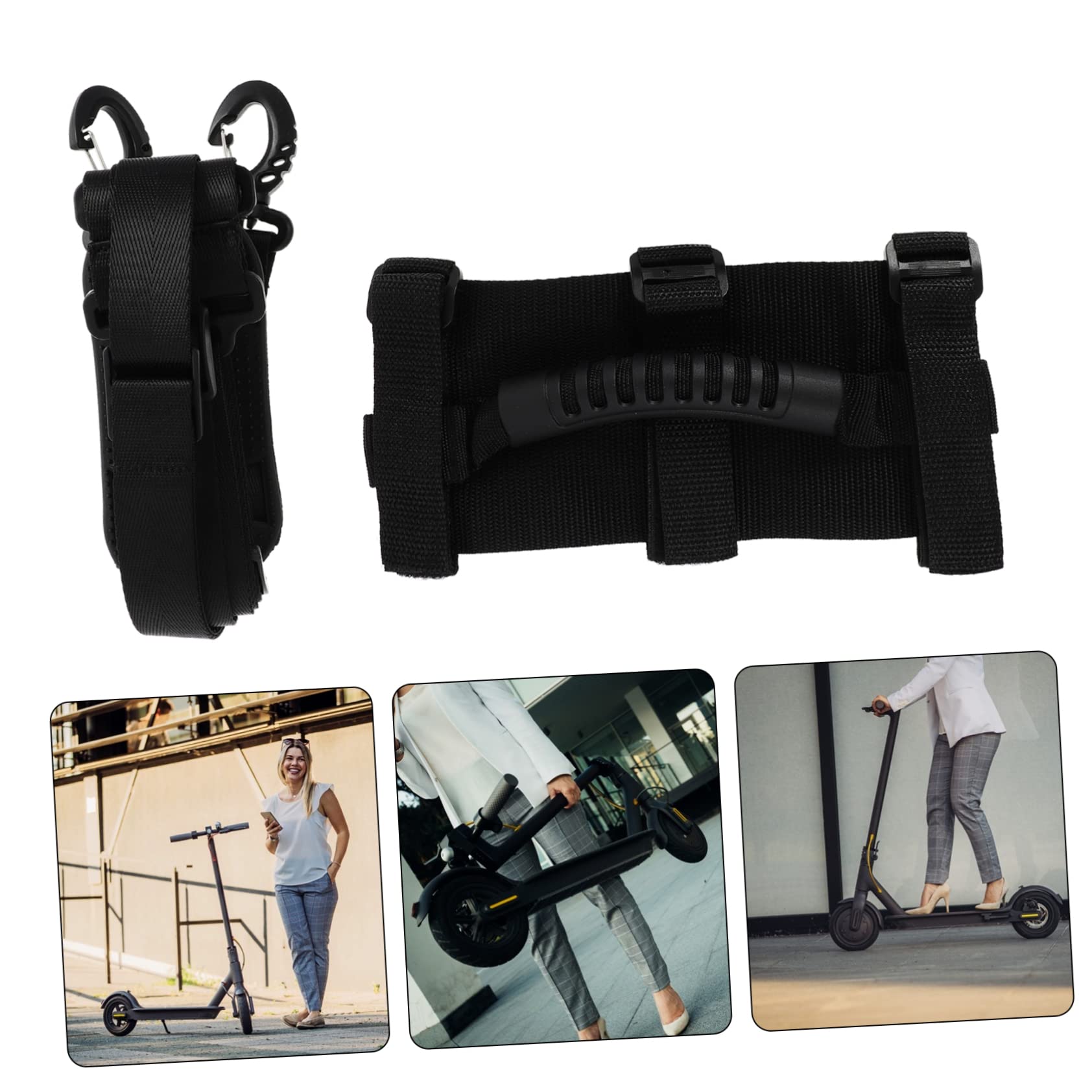 TOYANDONA Sangle Trottinette Flotter Enfant Transporteur Poignée Ceinture De Transport De Scooter Sangle De Transport pour Scooter Sangles De Transport De Scooter Noir Pompon