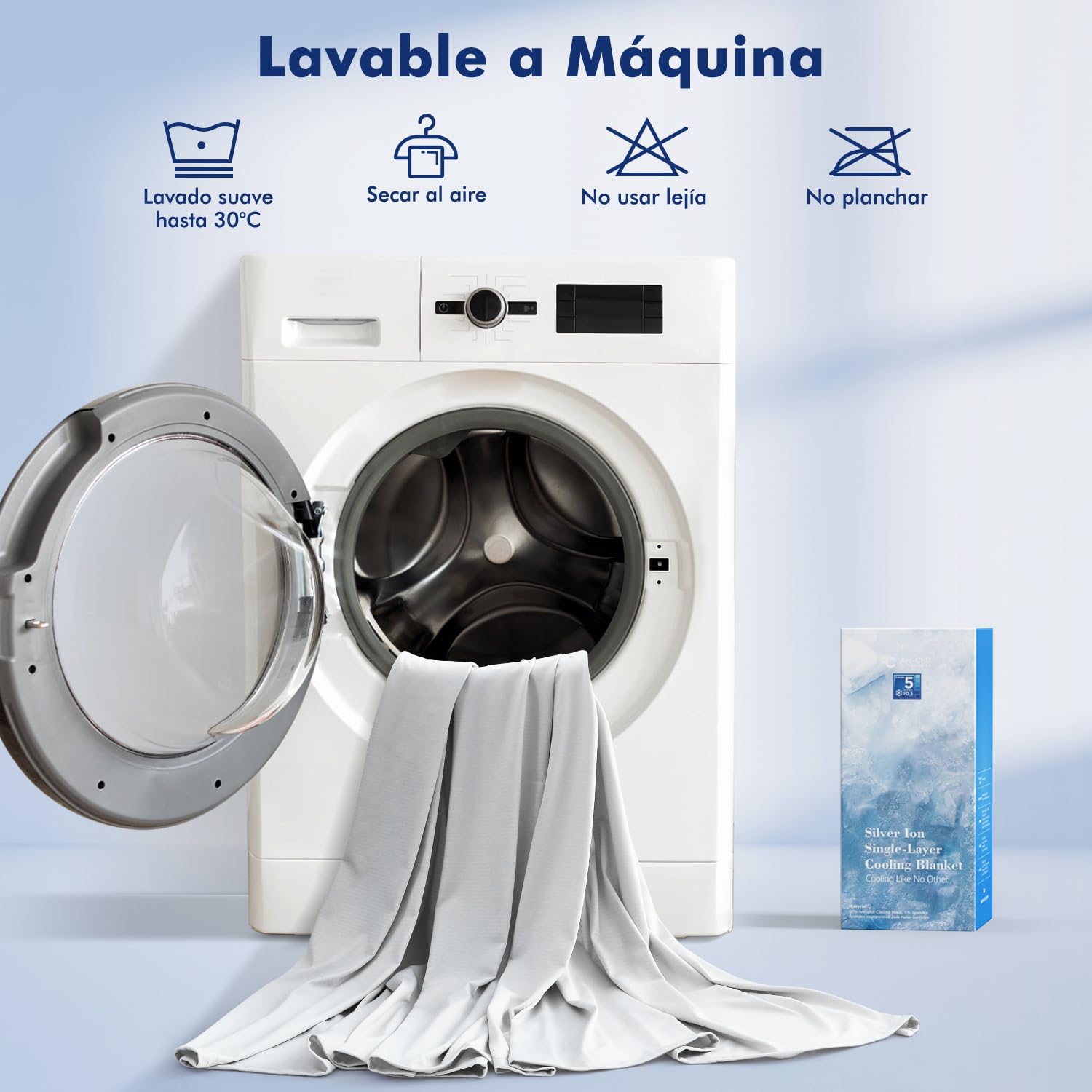Elegear Manta Refrescante 150 × 200 cm, Manta de Verano con Iones de Plata y Fibras de Enfriamiento ARC-Chill 3,0 Q-MAX> 0,5, Enfriamiento Instantáneo, Hipoalergénica, Transpirable Y Ligero, Gris