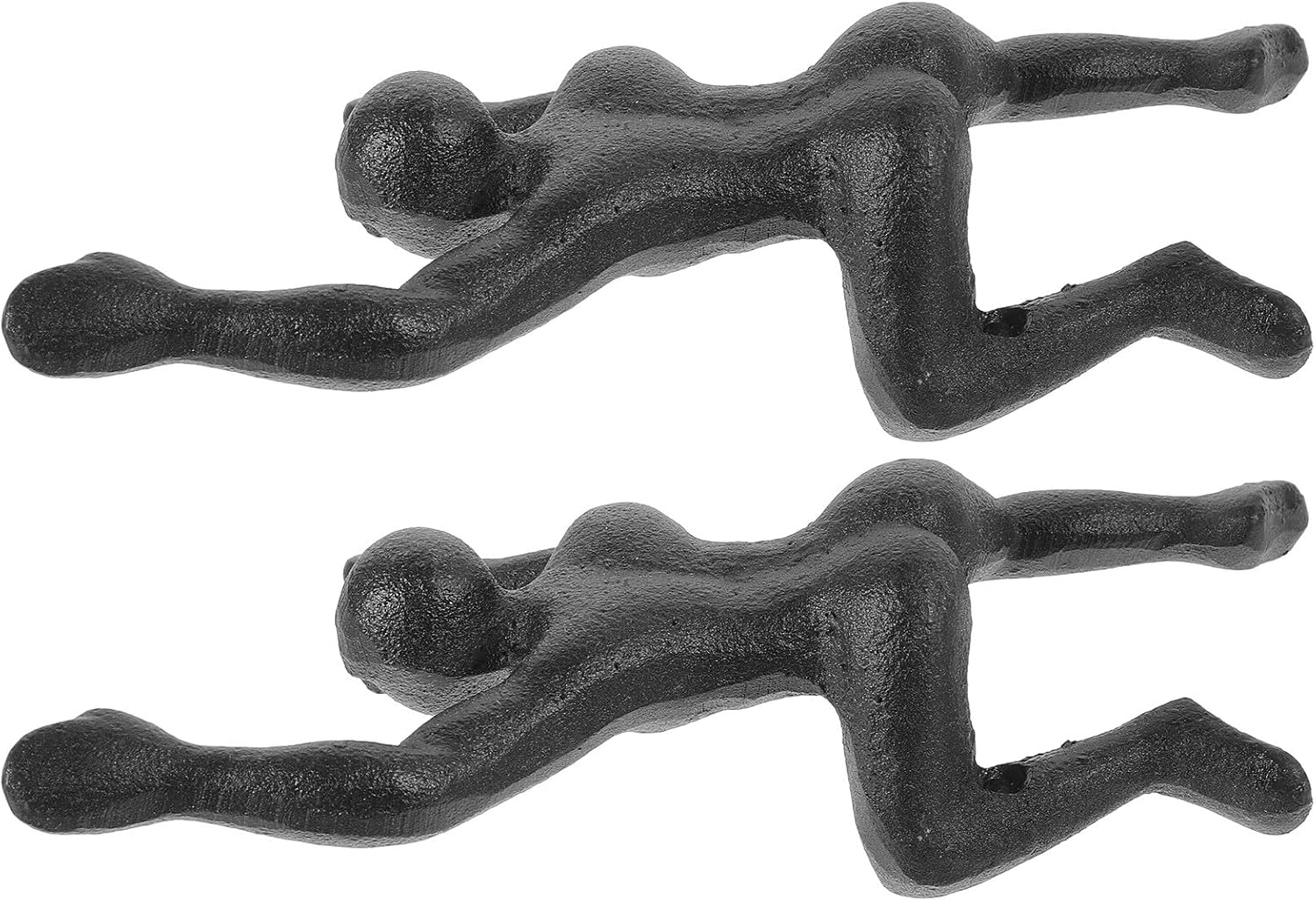 Unique Cast Iron Wall Hooks 2pcs Climbing Man Decorative Coat Hooks for Home Storage, Heavy Duty Metal Hanger for Bathroom, Kitchen, and Bedroom Organization
