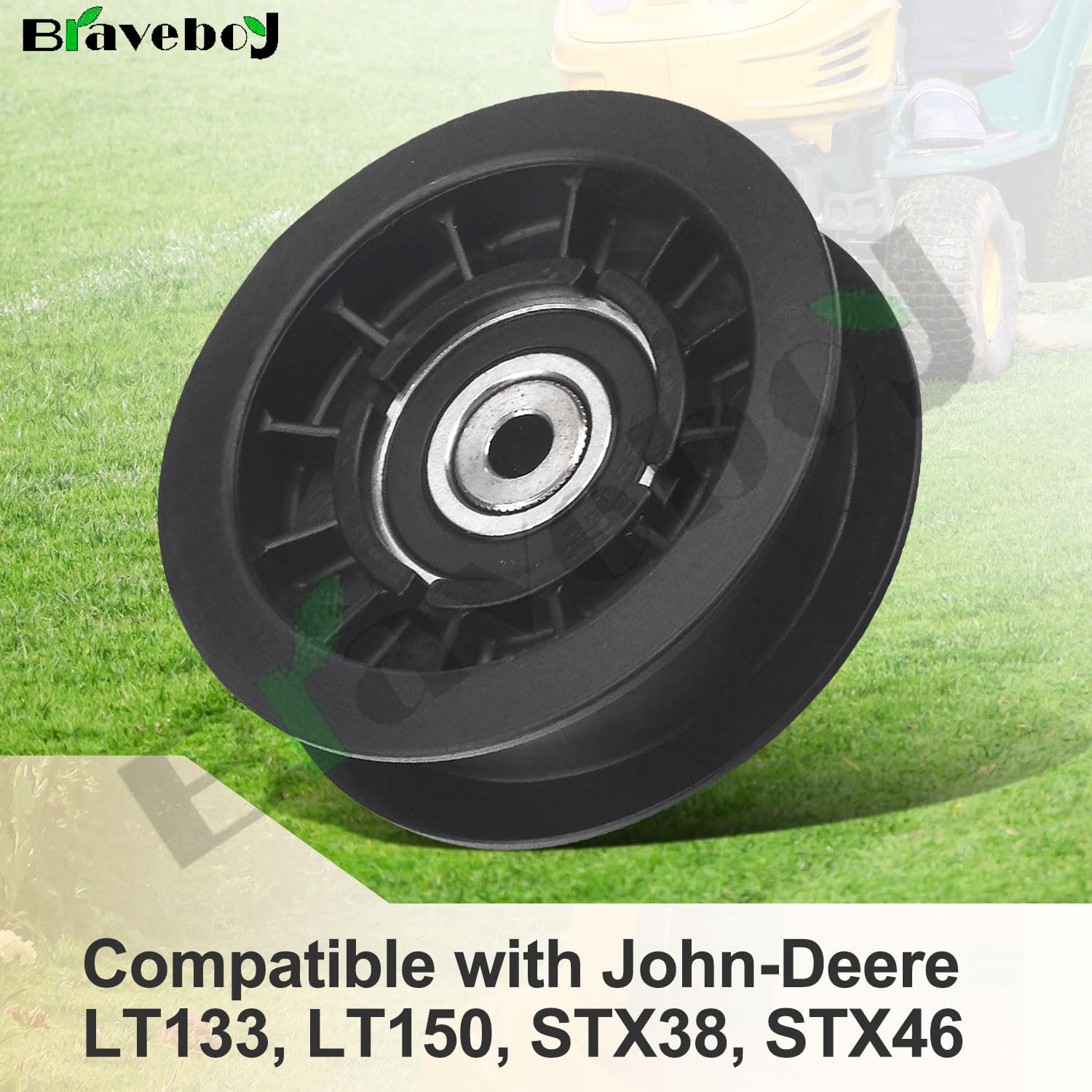 AM121967 AM121968 AM121970 Idler Pulley Kit & M126009 Mower Drive Belt (86"X0.5") for John-Deere S-abre S-cotts LT133 LT150 LT155 LT166 STX38 STX46 Replaces AM104666 AM104019 78-130