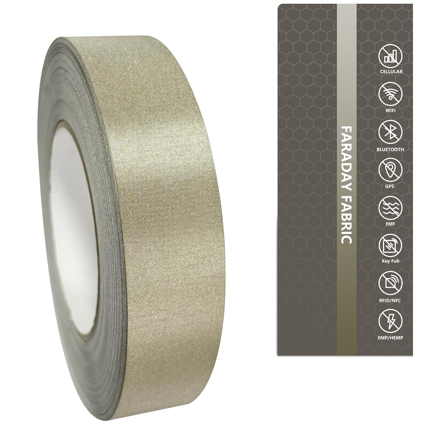 Faraday Tape - Double Conductive Cloth Tape for EMI RF Shielding & ESD Grounding, Copper Nickel Faraday Fabric Tape Roll for EMF Protection, Cable Repair (1.18 in x 149.2 ft)
