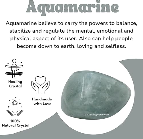 Miniatura 4 de Cristales de aguamarina y piedras curativas  Piedra aguamarina de más de 1000 quilates, piedras curativas naturales para el equilibrio energético,