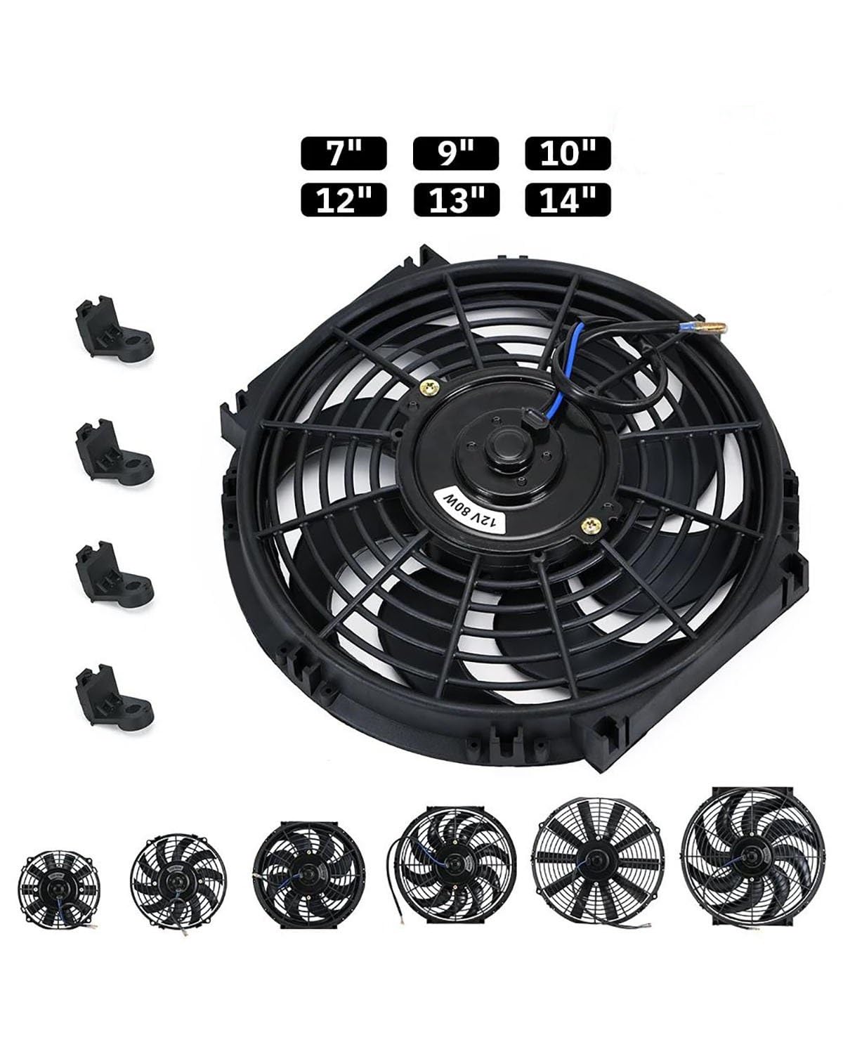 電動ファン 2 個 7 インチ ユニバーサル スリム ファン プッシュプル 電動ラジエーター冷却ファン 12V 80W マウントキッ クーラー 6インチスリムラジエーター冷却ファン  ユニバーサルプルプッシュ 12V 80W 直接交換電動ファン マウントキット付き 急 エンジン 冷却 ... 12V 80W 7インチユニバーサルスリムリバーシブルブラック電気冷却ファンラジエーターラジエーターマウントキット標準車冷却システム