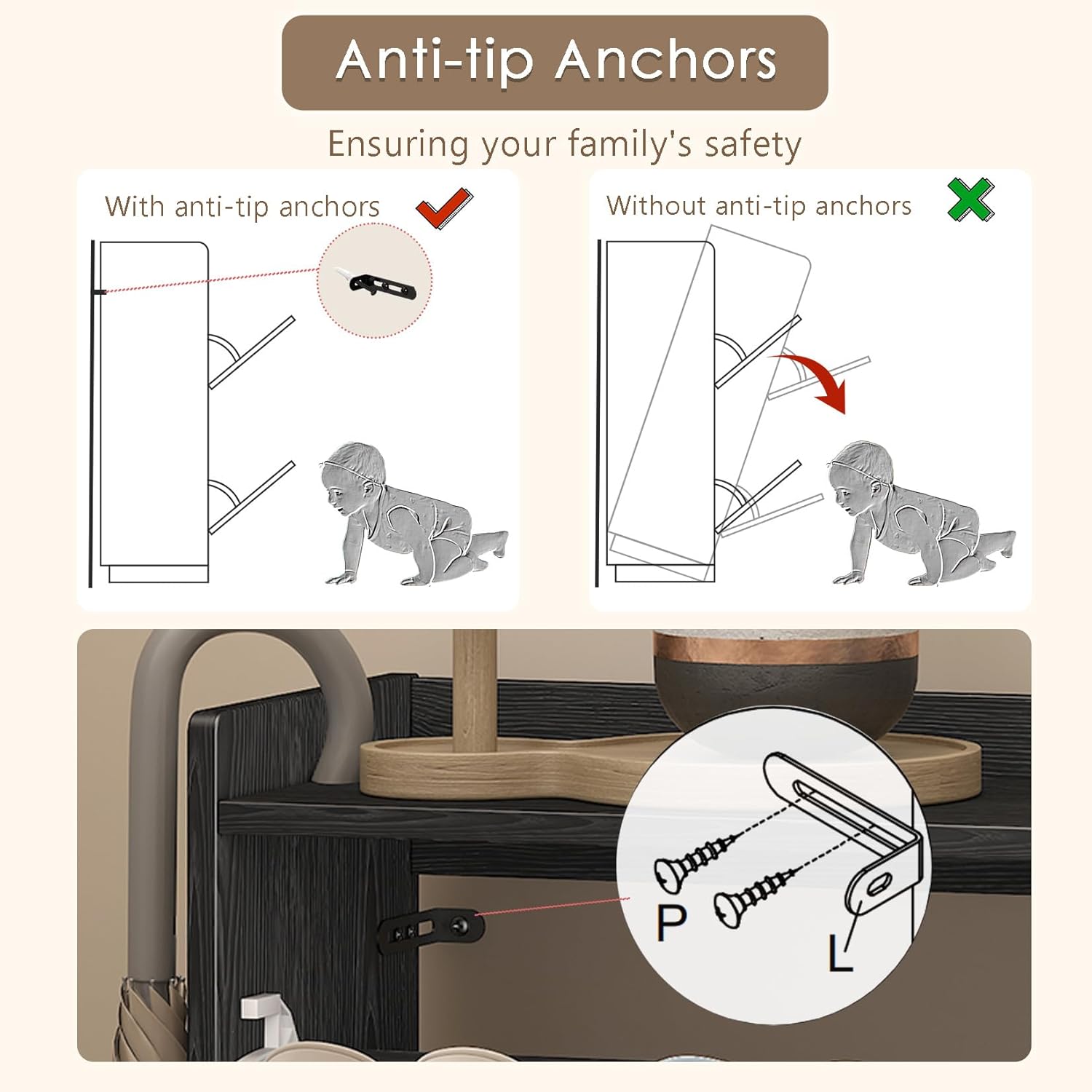 Shoe Storage Cabinet for Entryway with 2 Flip Drawers, Slim Black Shoe Cabinet, Narrow Hidden Wooden Shoe Organizer with Floral Fabric-Inlaid Doors for Hallway, Foyer