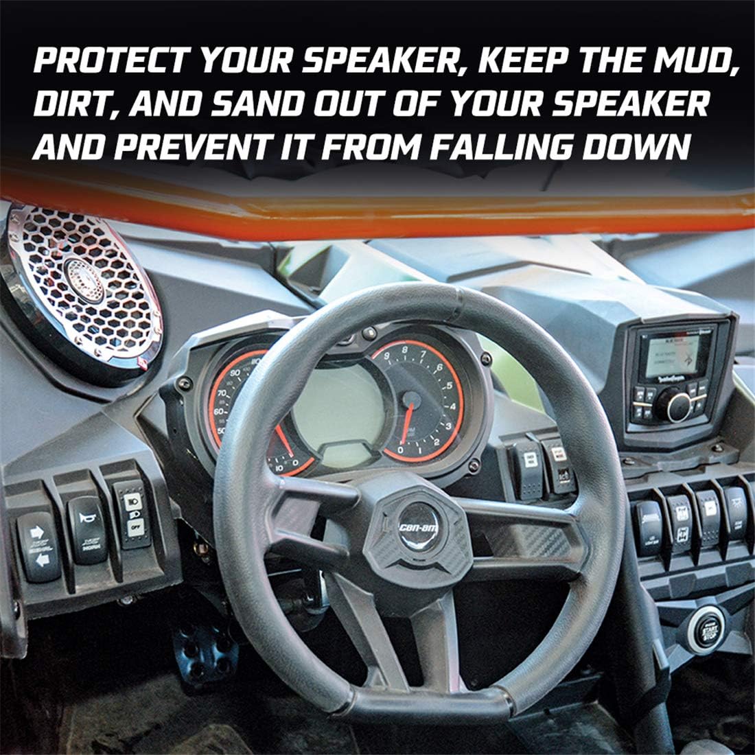 Kiwi Master Front Dash Speaker Mount Panel for 2017-2026 Can Am Maverick X3/ Max Accessories 6.5 inch Speaker Pods Enclosure