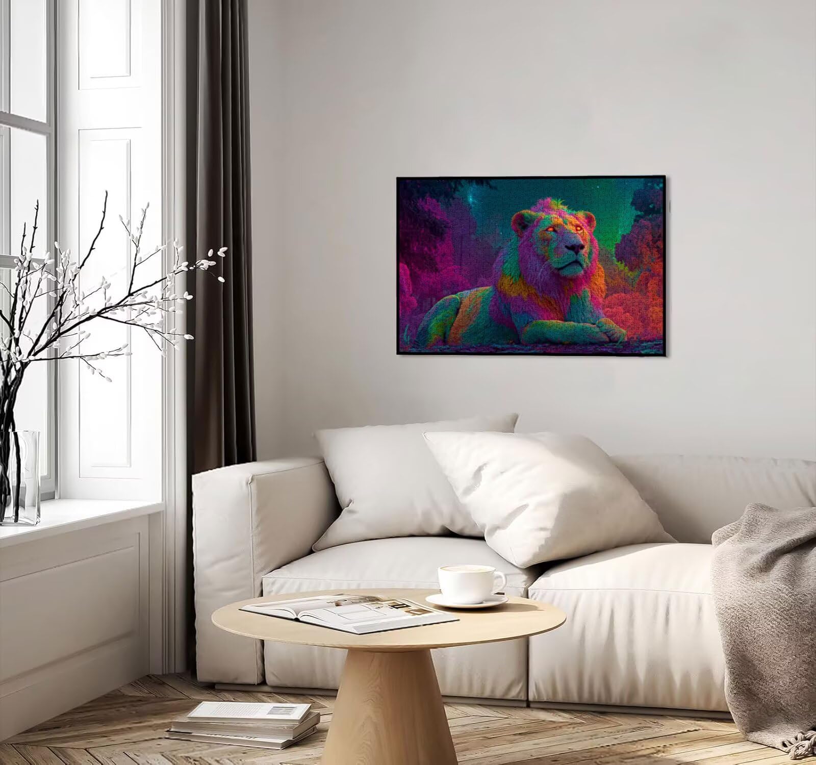 Puzzle 1000 sztuk dla dorosłych, kolorowe artystyczne puzzle ze zwierzętami, rodzinne kreatywne hobby dla dorosłych, najwyższej jakości drewniane układanki, do gry edukacyjnej wyzwanie zabawki R4KH-62