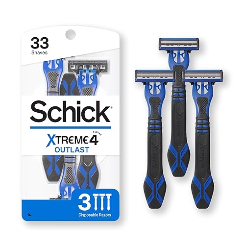 Schick Xtreme 4 Outlast Razor - Maquinilla de afeitar desechable Schick Xtreme4 para hombre 3 unidades paquete de 1
